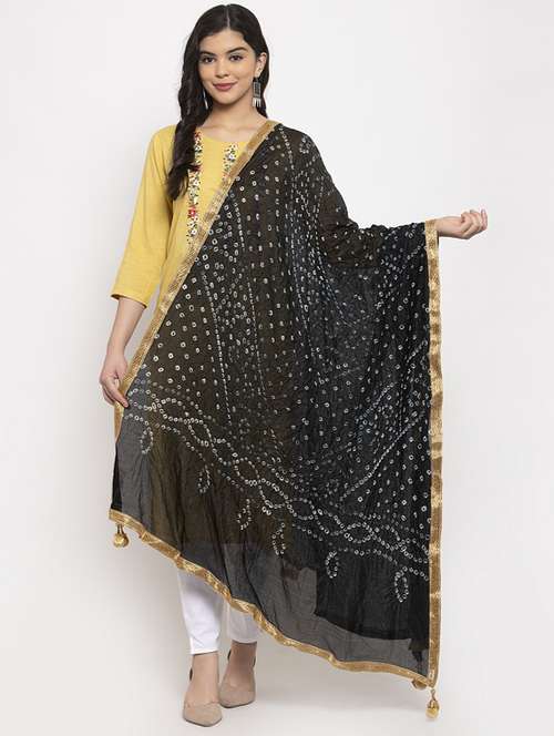 bordered bandhani dupatta - 17226196 - Standard Image - 0