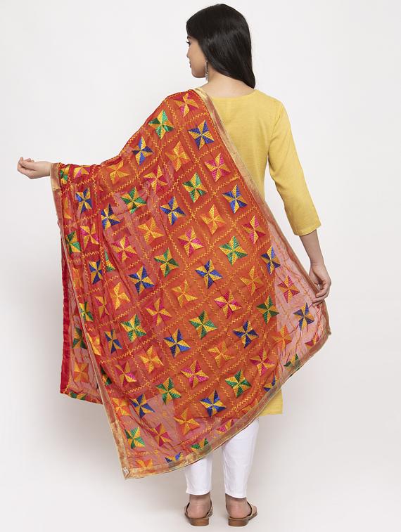 multi color embroidered dupatta - 17226221 - Standard Image - 1