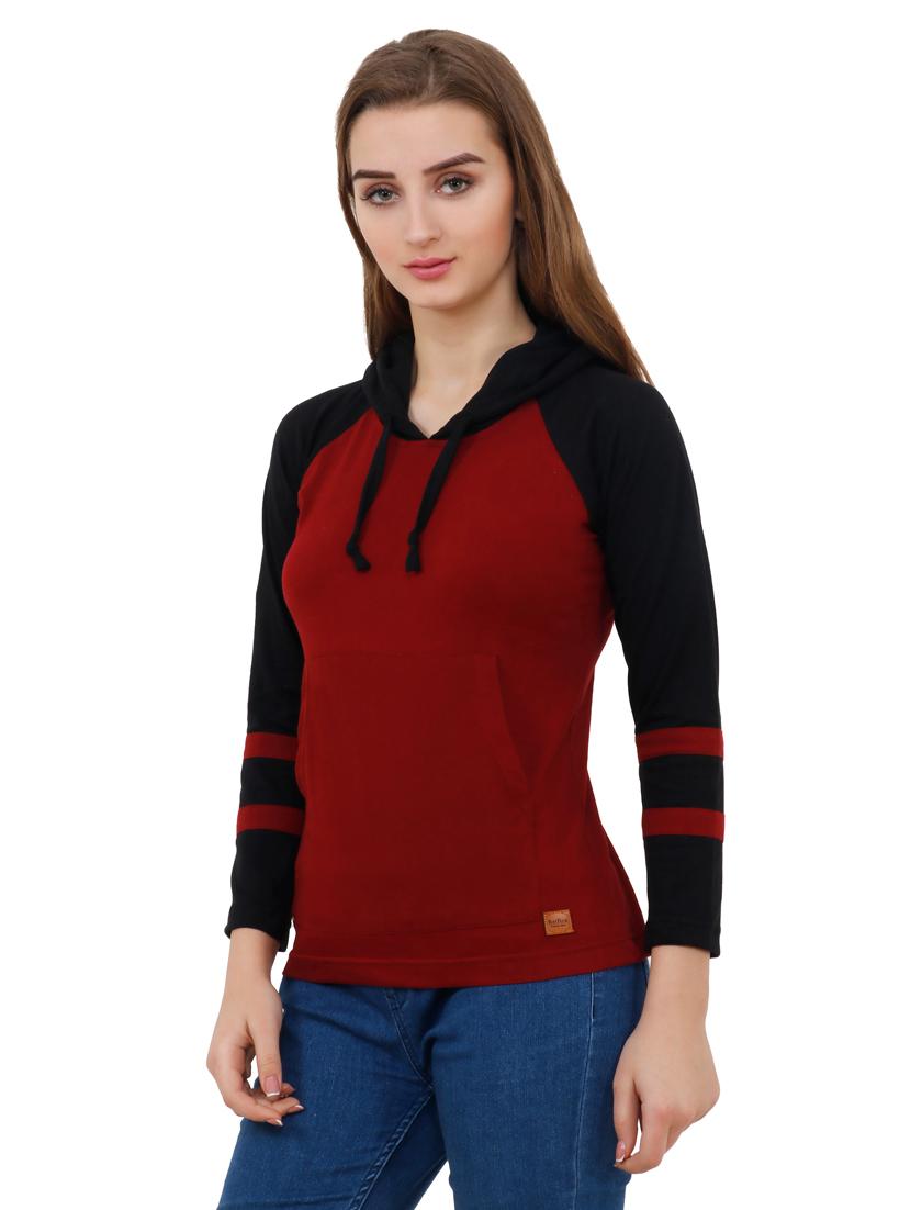 color block hooded tee - 17229242 -  Standard Image - 1