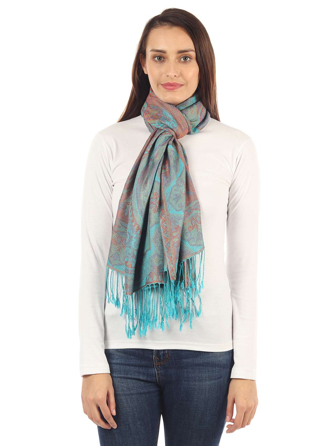 blue silk blend stole - 17229365 -  Standard Image - 1