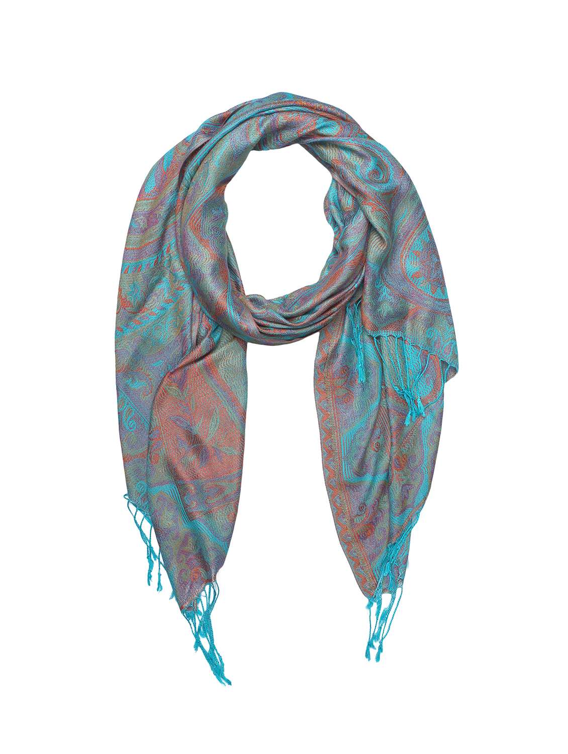 blue silk blend stole - 17229365 -  Standard Image - 4