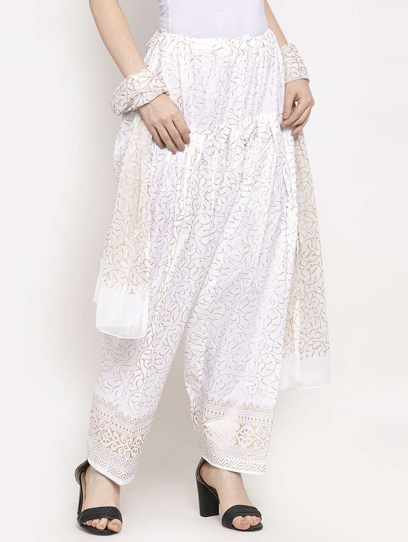 white cotton salwar salwars - 17230030 -  Standard Image - 1