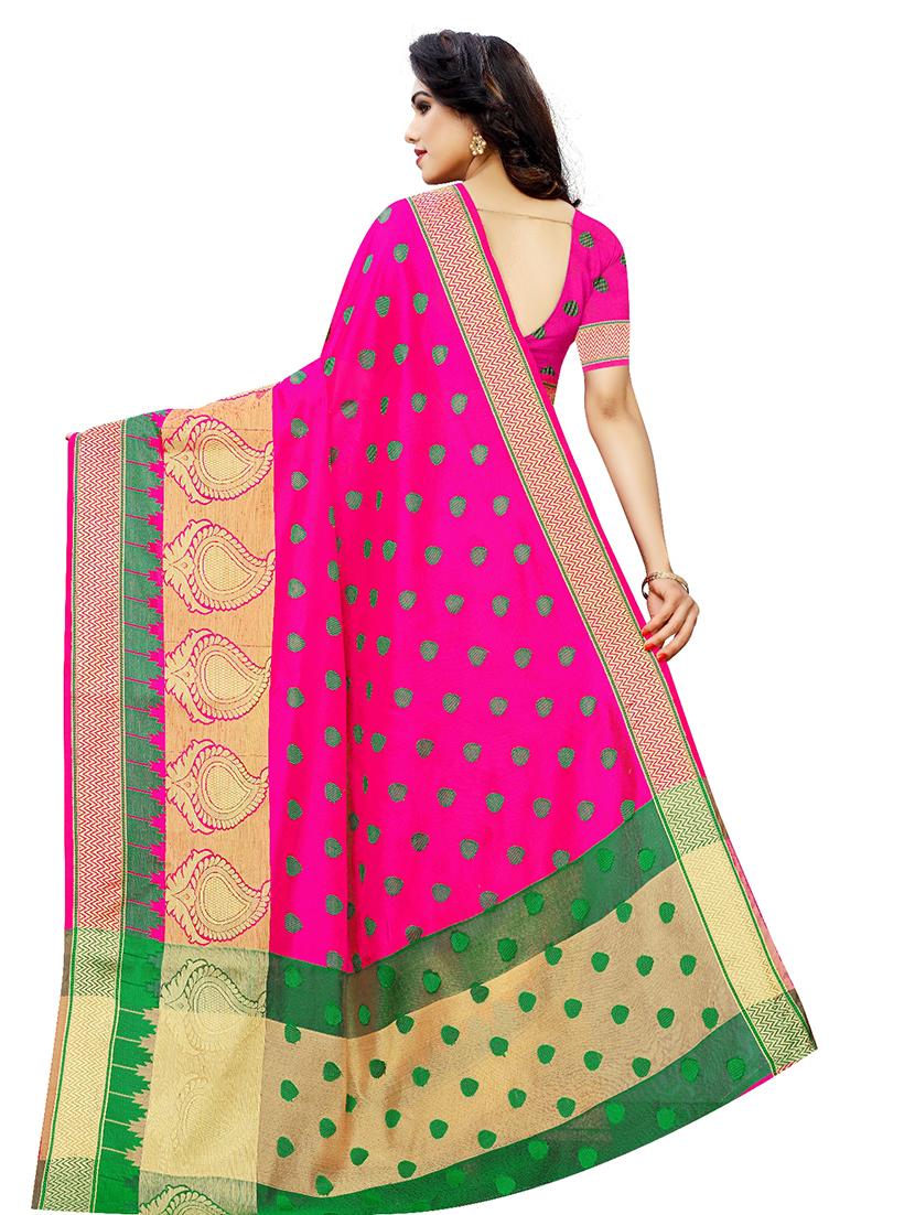 self design banarasi saree with blouse - 17230079 - Standard Image - 1