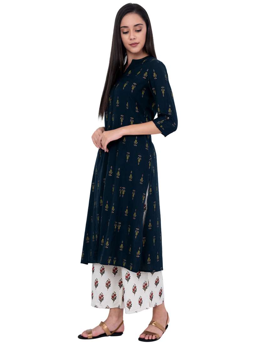 printed kurta palazzo set - 17230508 -  Standard Image - 1