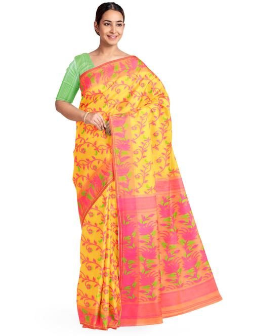 women's printed yellow colored saree - 17230554 - Standard Image - 0