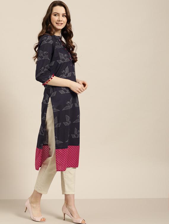conversational straight kurta - 17230871 - Standard Image - 1