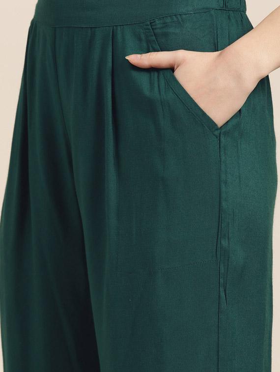 embroidered kurta palazzo set - 17230872 - Standard Image - 4