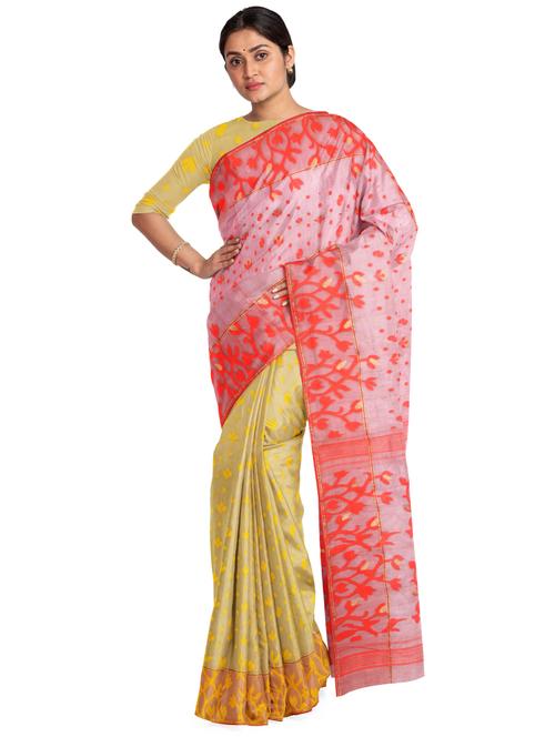 women's self design pink colored saree - 17231333 - Standard Image - 0