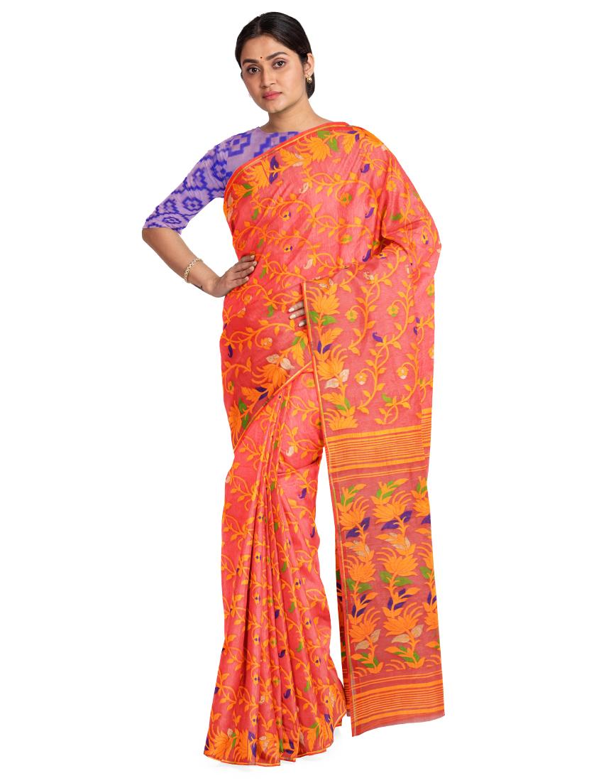 women's printed red colored saree - 17231405 -  Zoom Image - 0