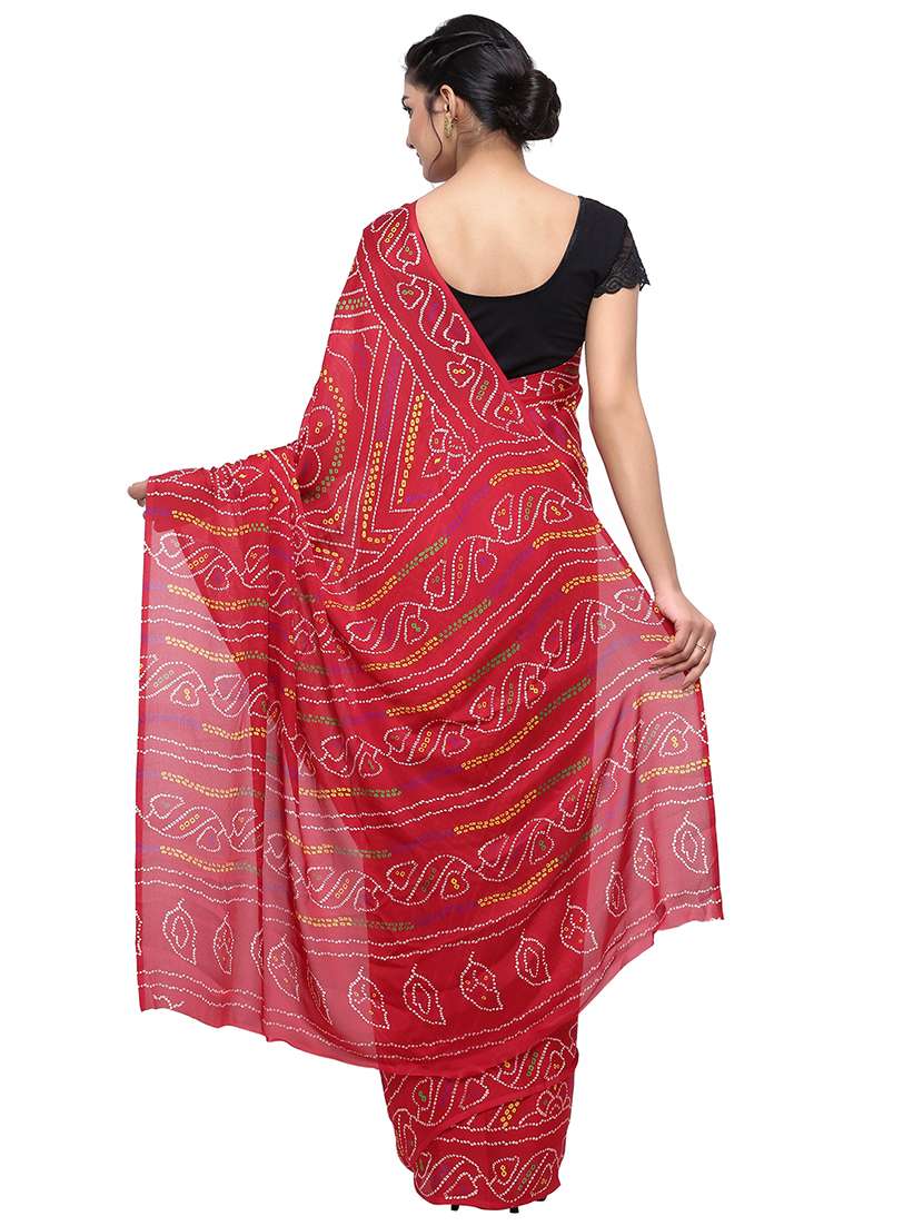 bandhani printed saree with blouse - 17232019 -  Standard Image - 1