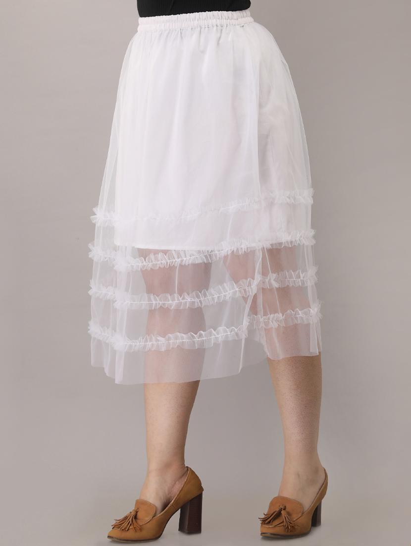 high rise frill detail skirt - 17232786 - Standard Image - 1