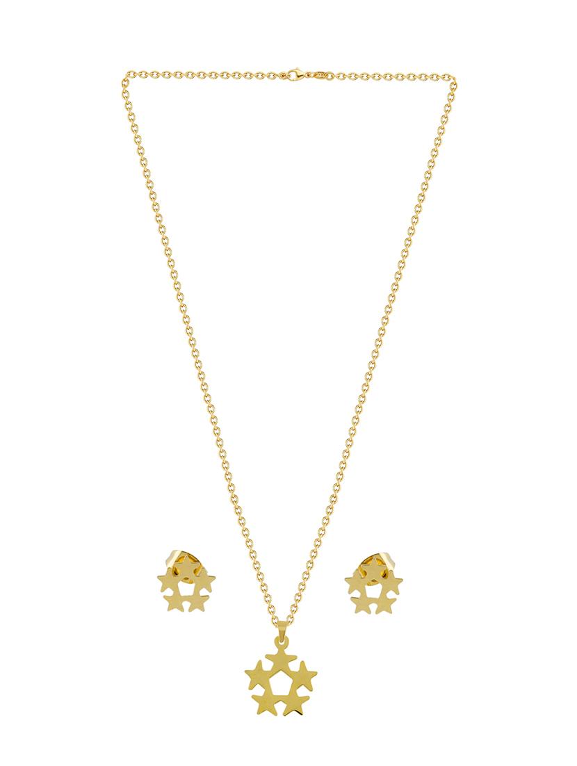 gold metal pendants and earring - 17233222 - Zoom Image - 0