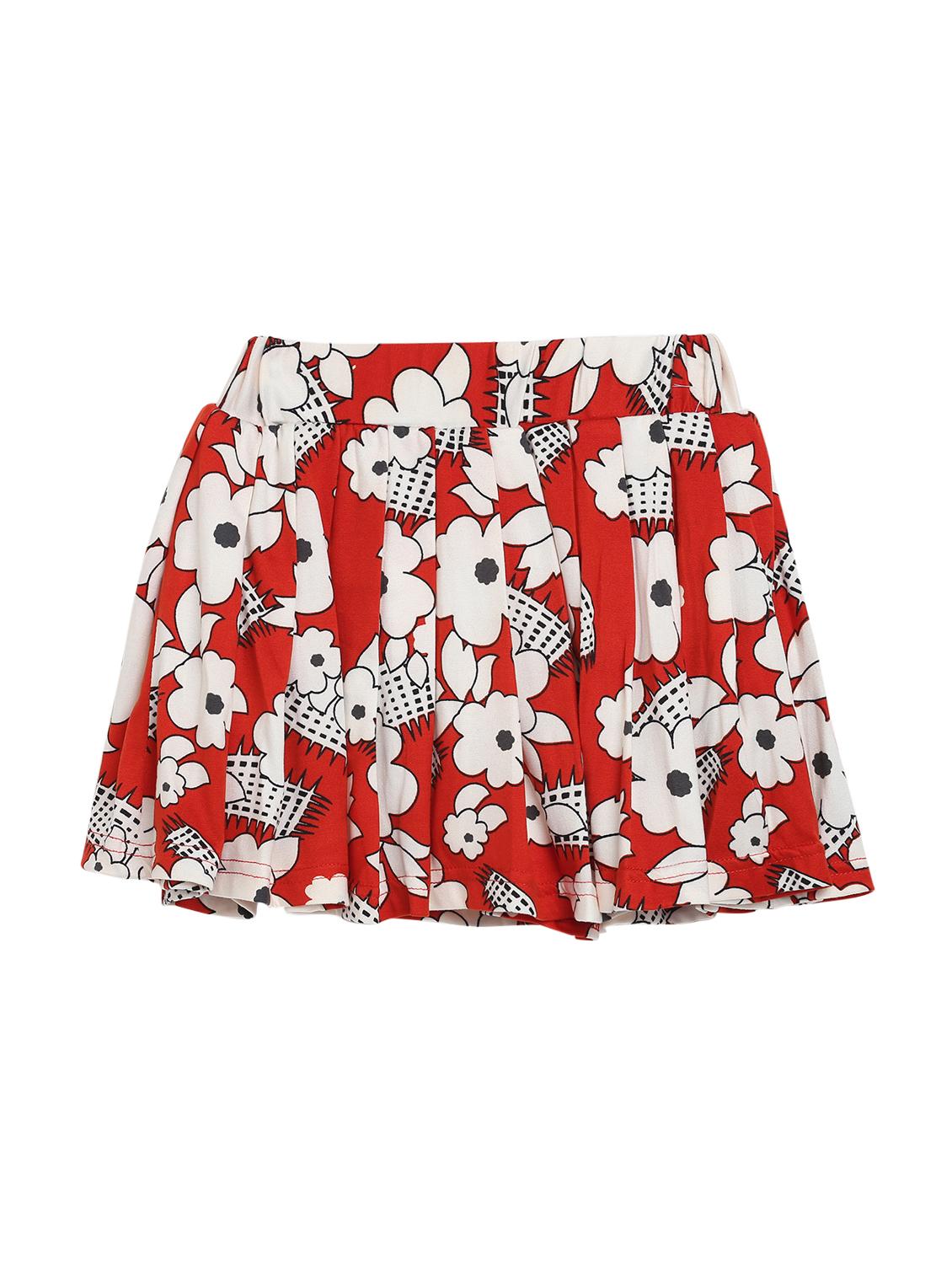 red rayon flared skirt - 17234141 - Standard Image - 1