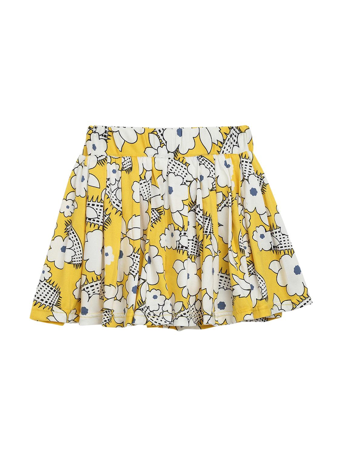 yellow rayon flared skirt - 17234143 - Standard Image - 1
