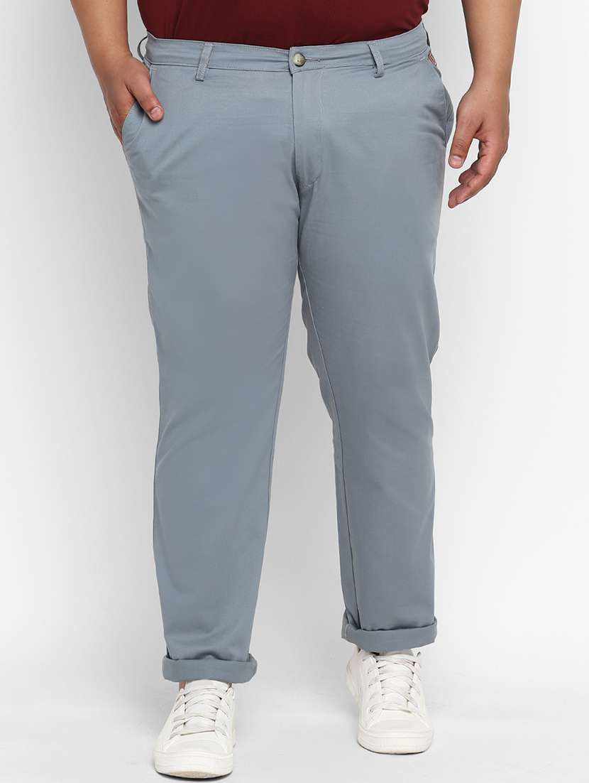 plus size grey solid chinos