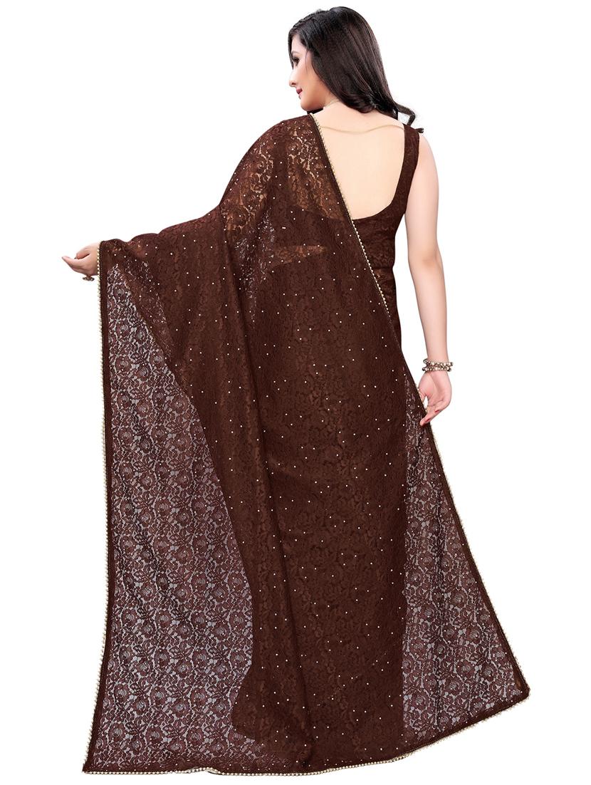 solid plain saree with blouse - 17235861 - Standard Image - 1