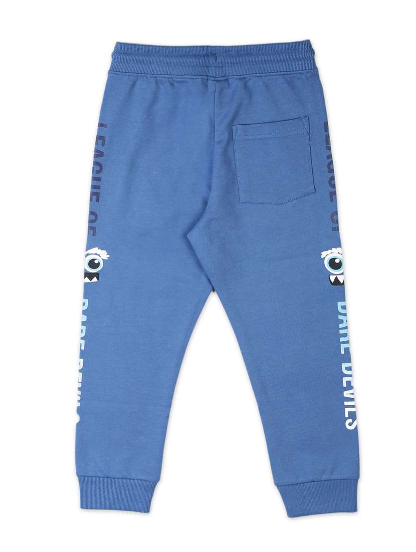 navy blue cotton printed jogger