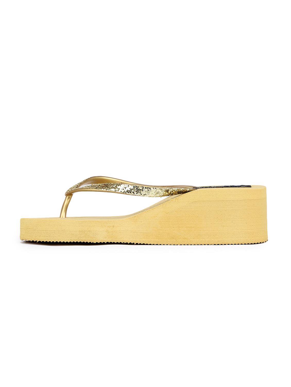 gold wedges flip flop - 17238413 - Standard Image - 1