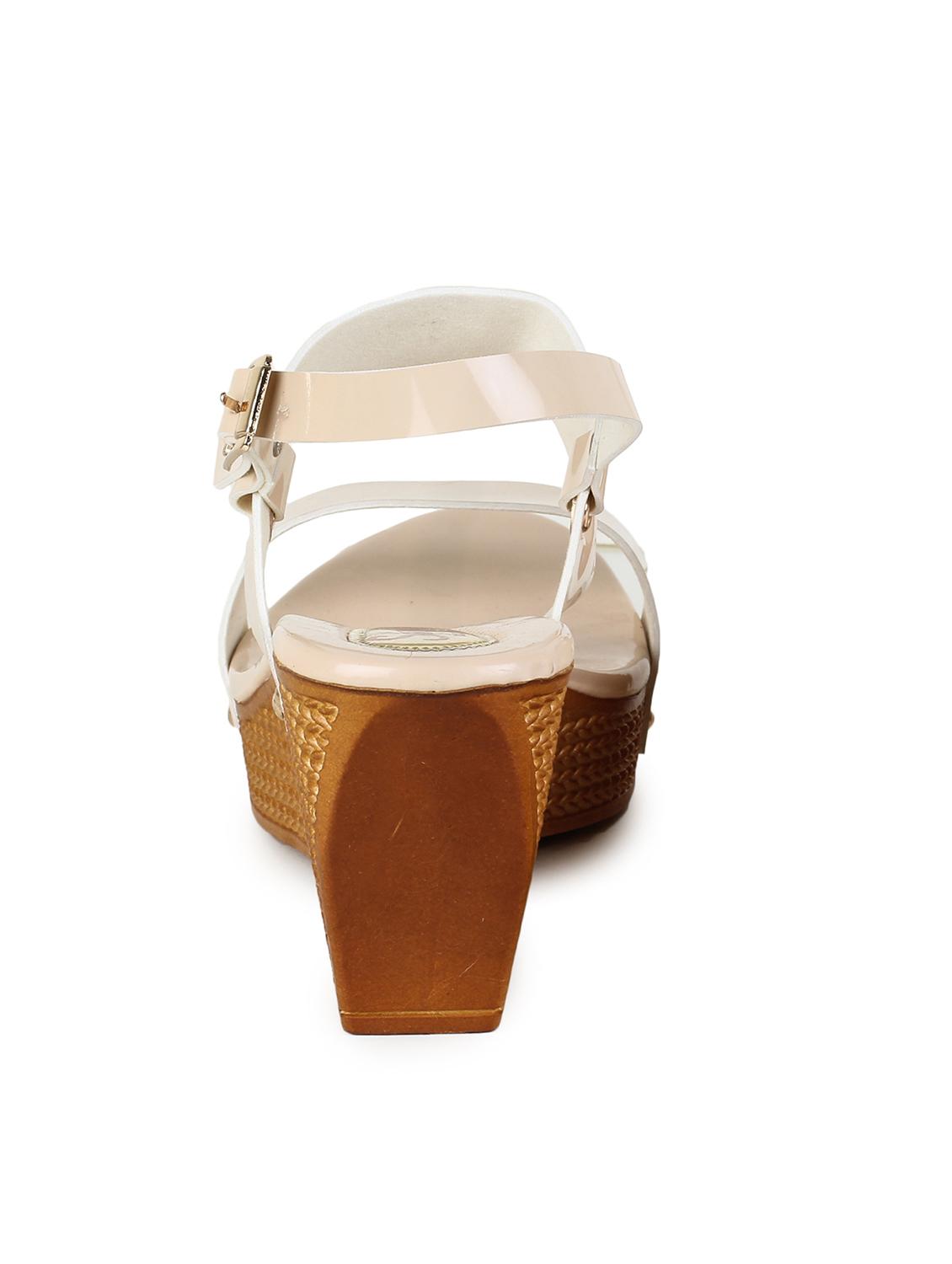 beige synthetic slip on sandals - 17238478 - Standard Image - 4
