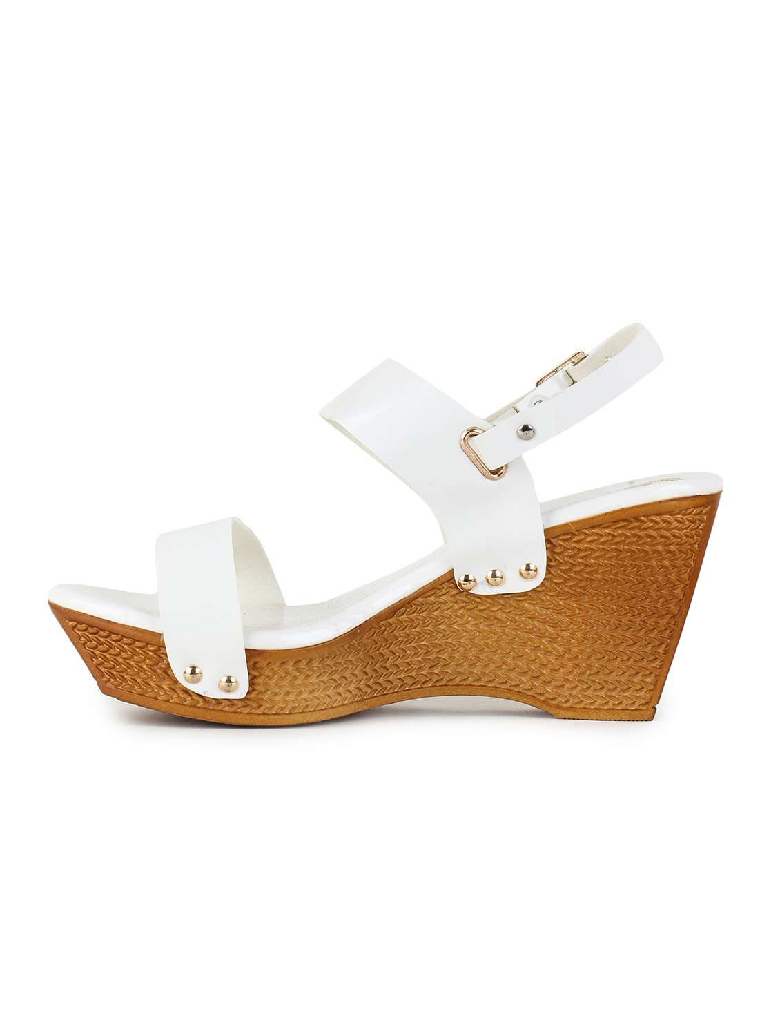 white synthetic slip on sandals - 17238479 -  Standard Image - 1
