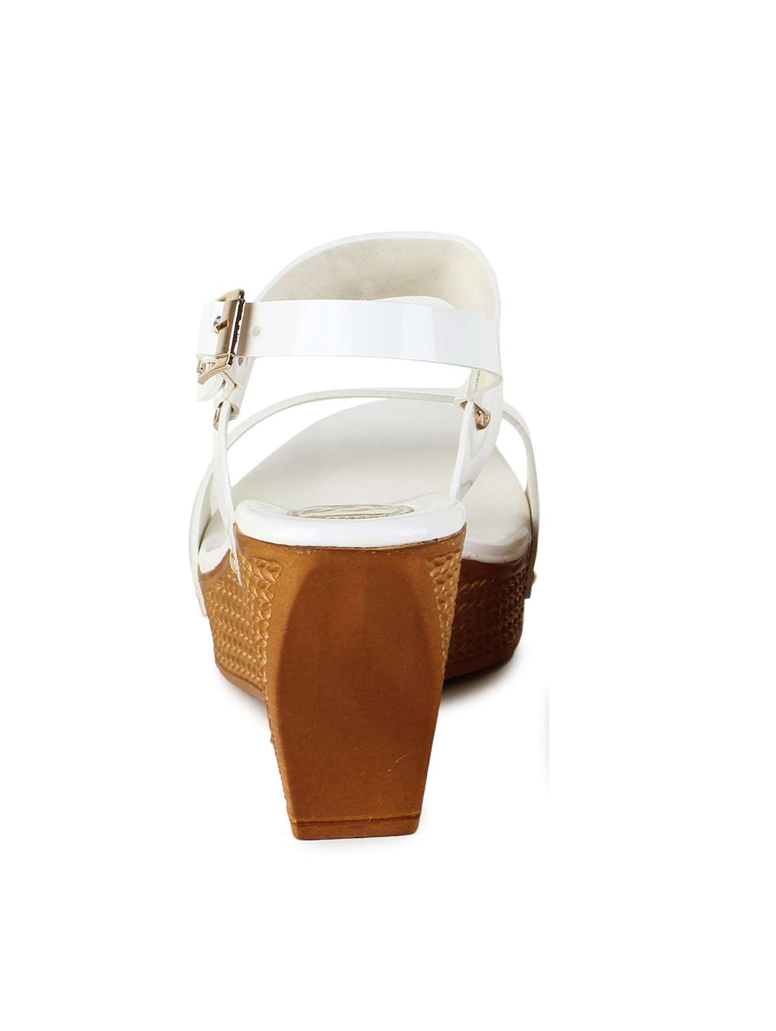white synthetic slip on sandals - 17238479 -  Standard Image - 4