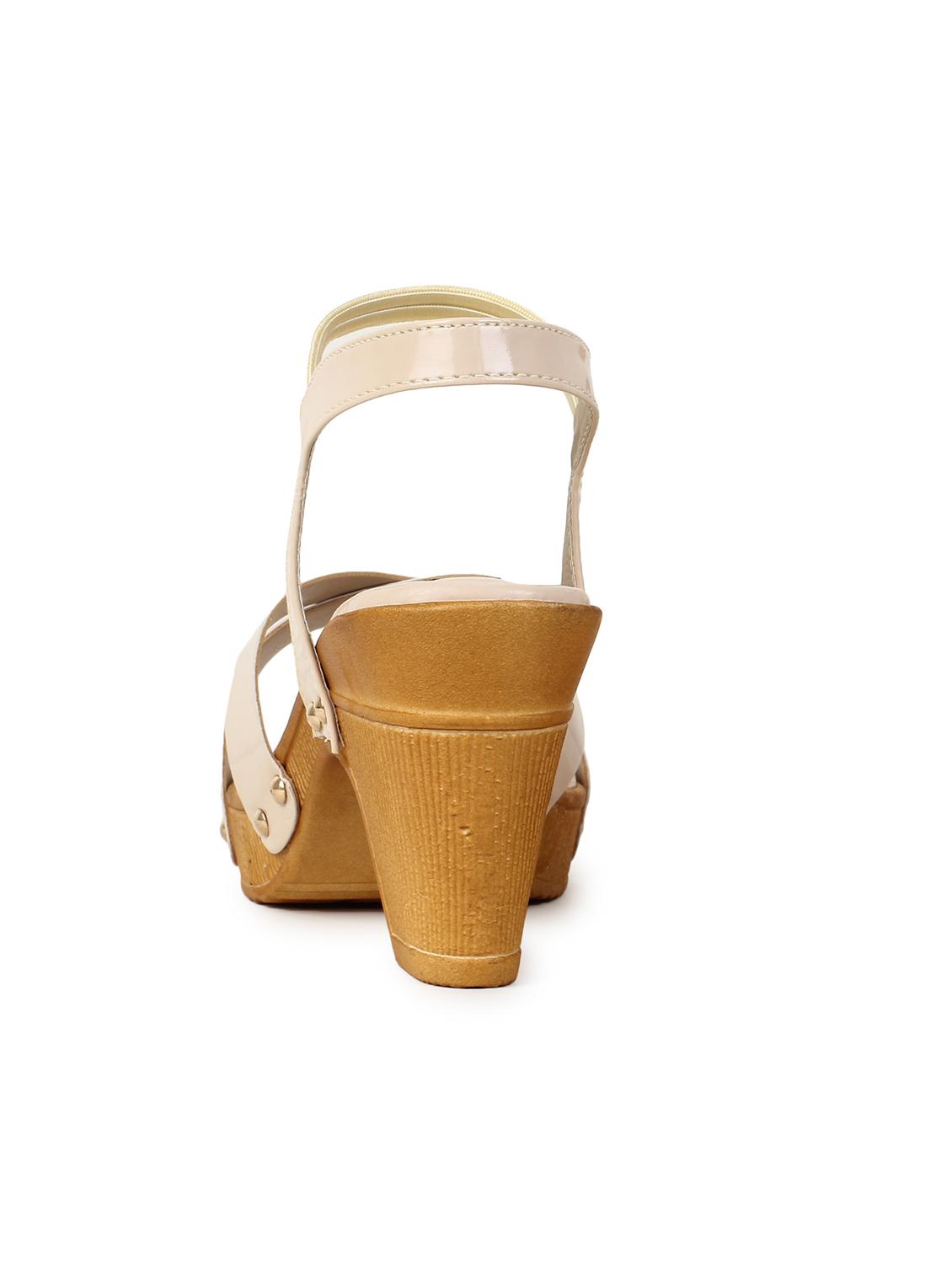beige synthetic slip on sandals - 17238480 - Standard Image - 4