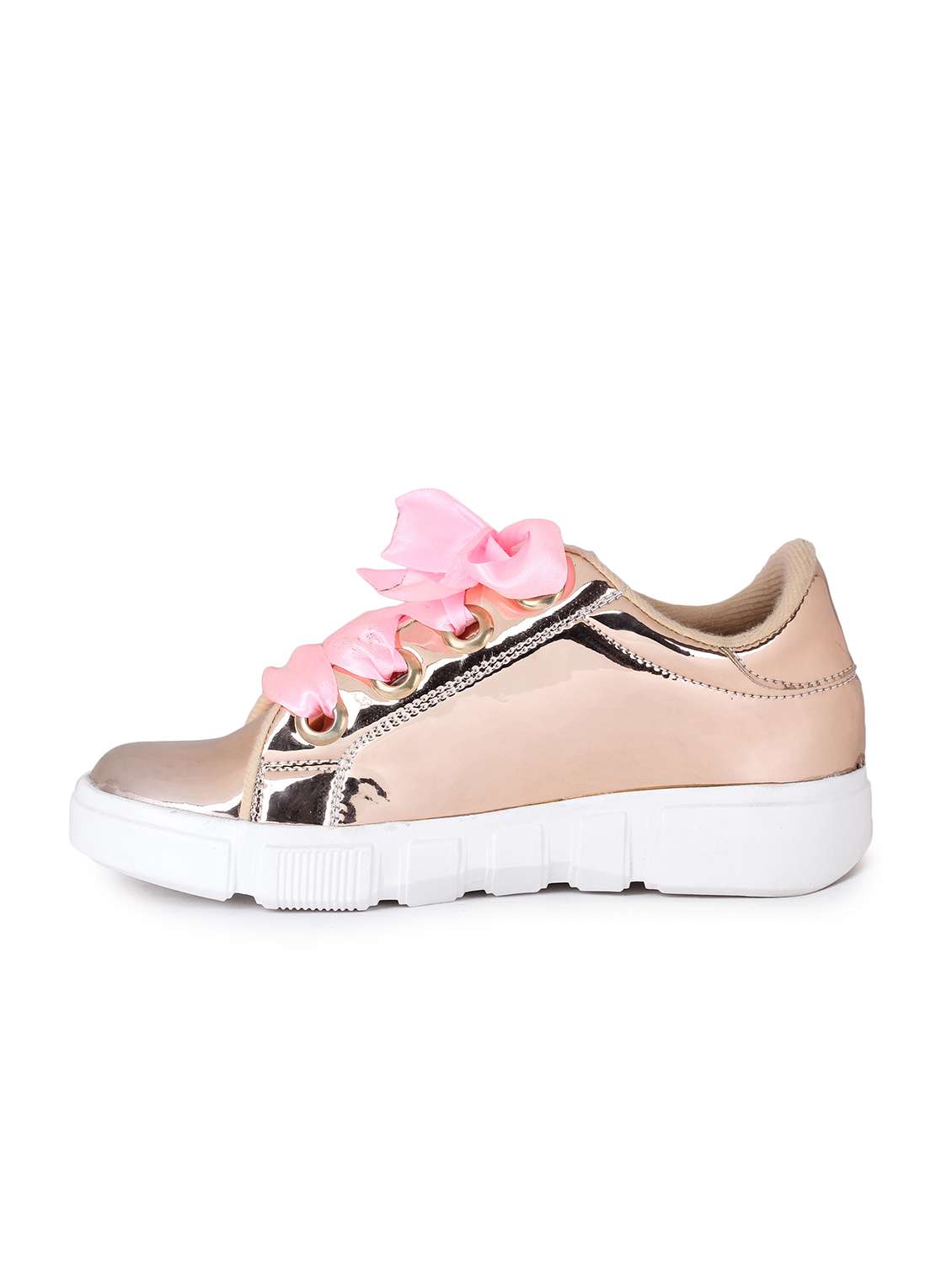 pink synthetic laceup sneakers - 17238493 -  Standard Image - 1