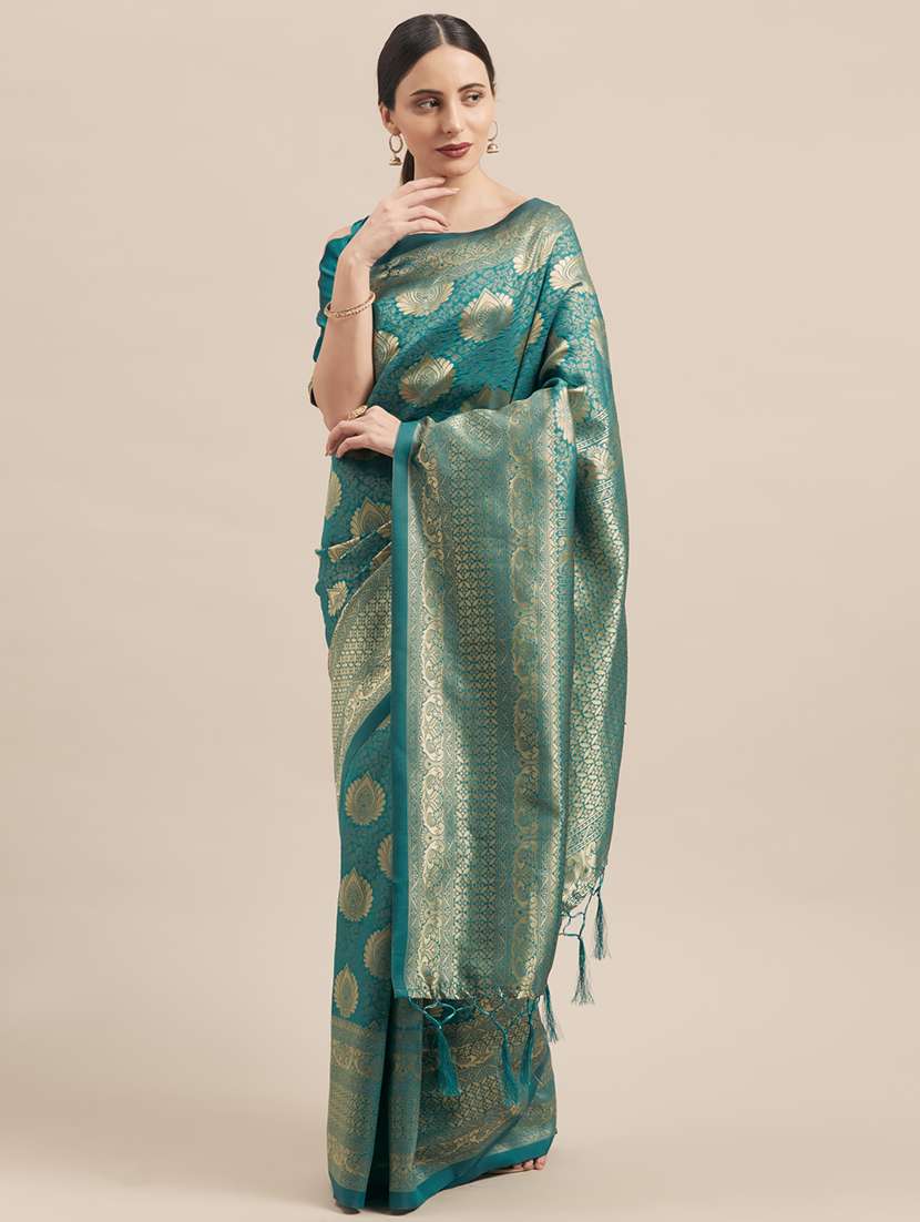 self design banarasi saree with blouse