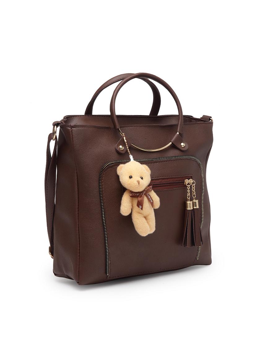 brown leatherette (pu) sling bag - 17240105 - Standard Image - 4