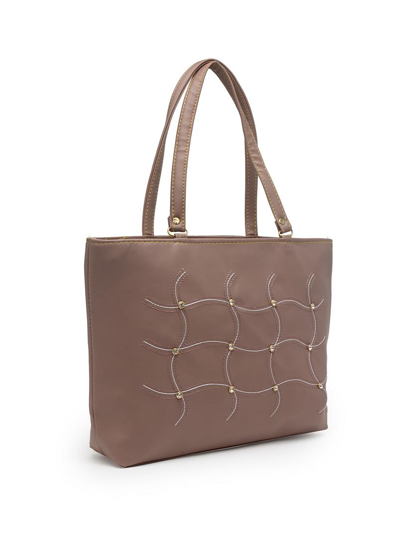tan leatherette (pu) handbag - 17240201 - Standard Image - 4
