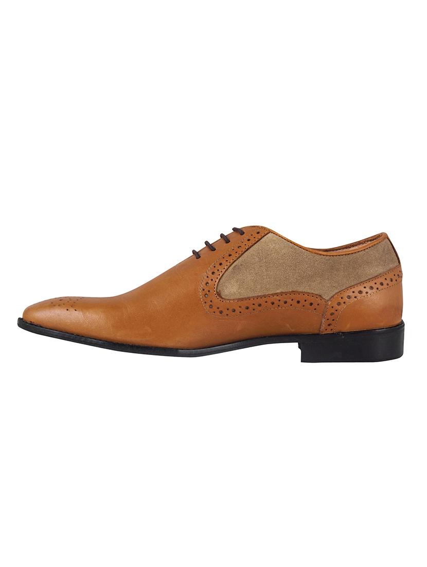 tan leather laceup derbies - 17242311 - Standard Image - 1