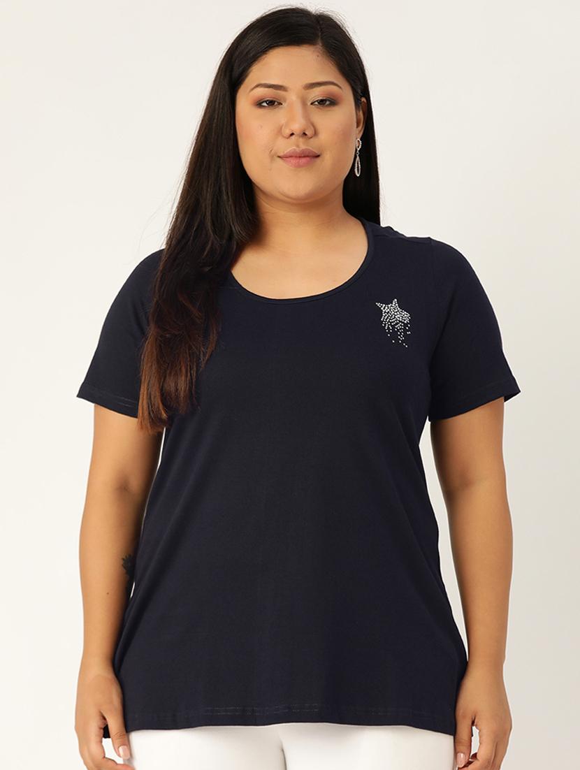 women's plain round neck t-shirt - 17244170 - Zoom Image - 0