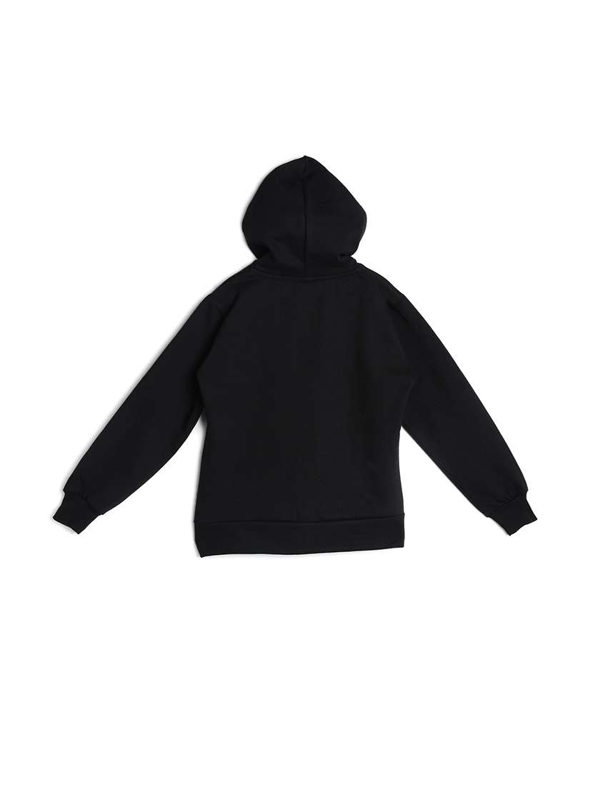 chest print hood neck sweatshirt - 17244365 -  Standard Image - 1