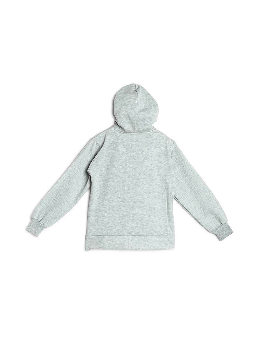 chest print hood neck sweatshirt - 17244376 -  Standard Image - 1