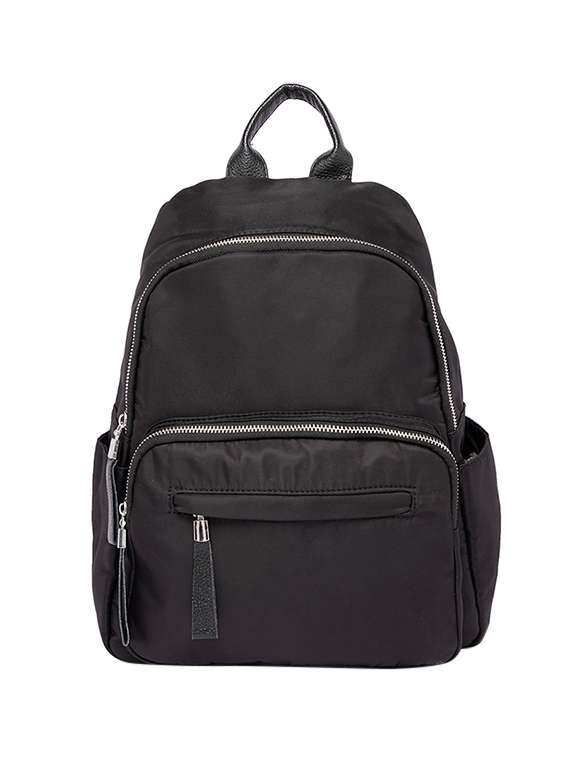 black leatherette (pu) regular backpack