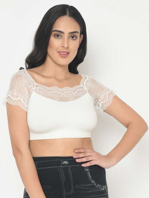 lace panel bralette - 17245293 - Standard Image - 0