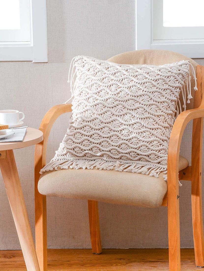  cotton macrame cushion cover (set of 1) - 17246427 -  Zoom Image - 0