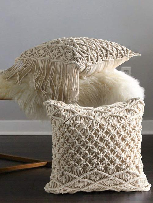 cotton macrame cushion cover (set of 1) - 17246431 - Standard Image - 0