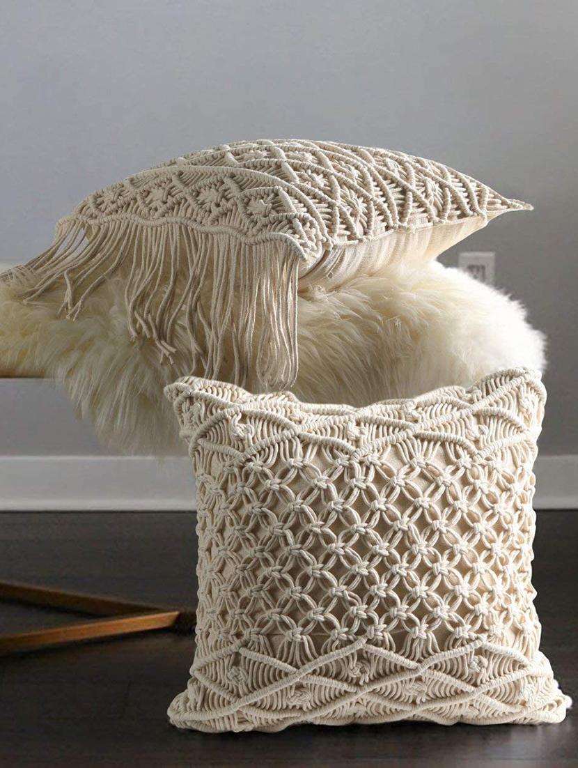 cotton macrame cushion cover (set of 1) - 17246431 - Zoom Image - 0