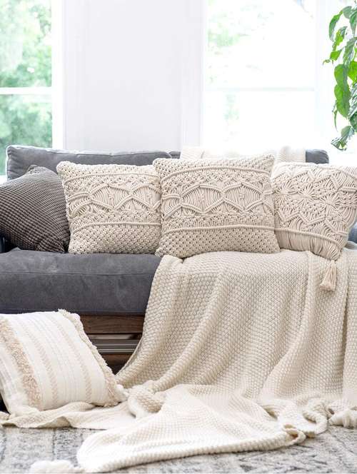  cotton macrame cushion cover (set of 1) - 17246435 -  Standard Image - 0