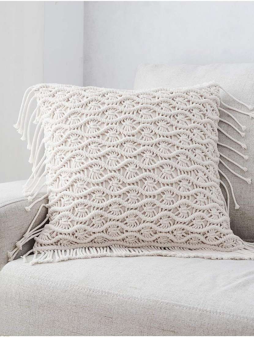  cotton macrame cushion cover (set of 2)