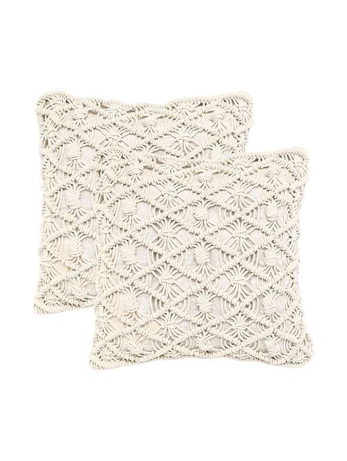  cotton macrame cushion cover (set of 2) - 17246447 -  Standard Image - 0