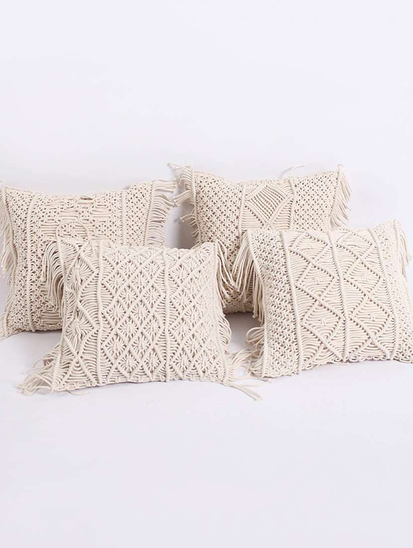  cotton macrame cushion cover (set of 2)