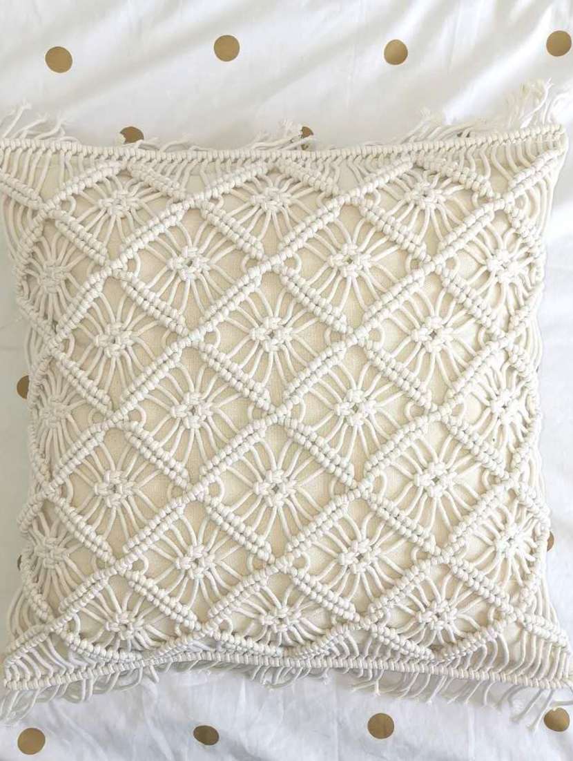  cotton macrame cushion cover (set of 2)
