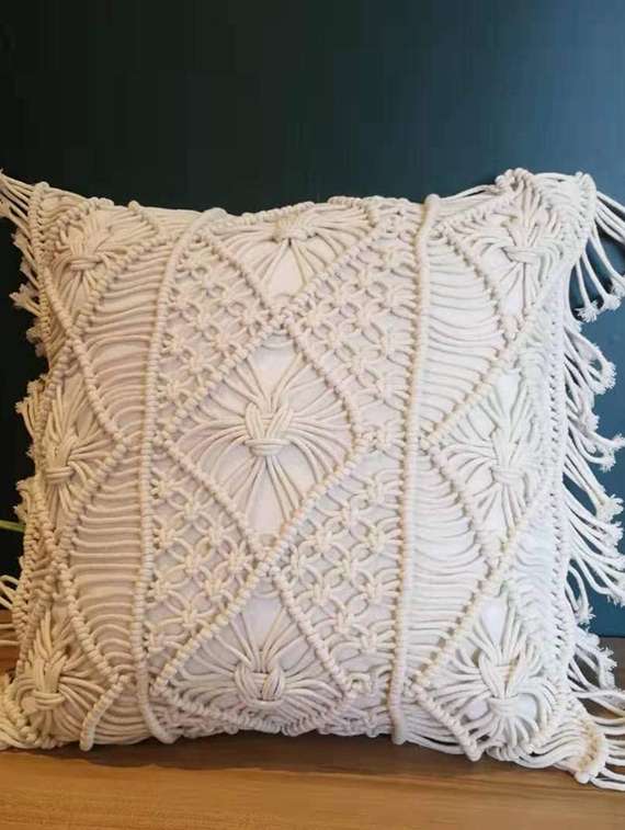  cotton macrame cushion cover (set of 2) - 17246453 -  Zoom Image - 0