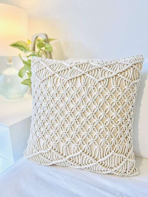  cotton macrame cushion cover (set of 2) - 17246454 -  Standard Image - 0