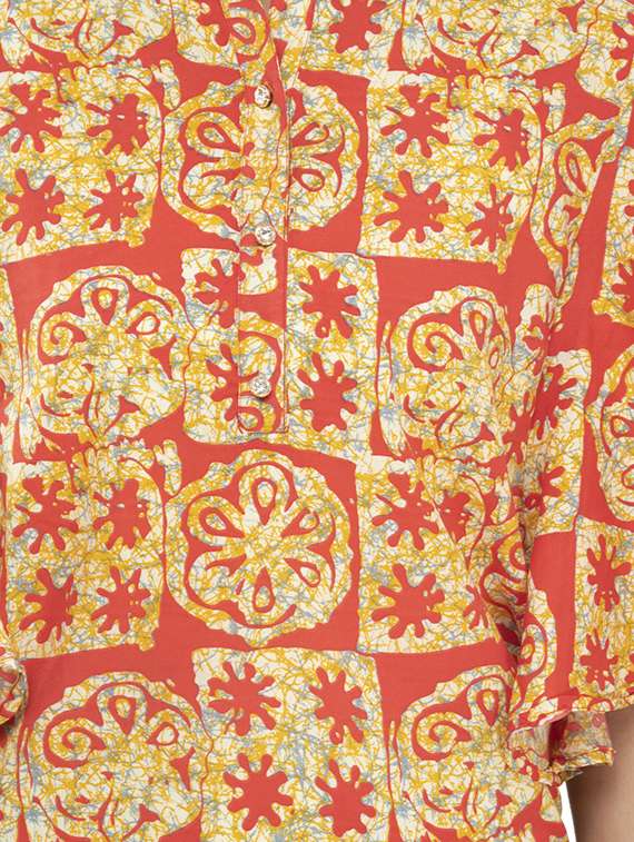 mandarin neck printed top  - 17246561 -  Standard Image - 4