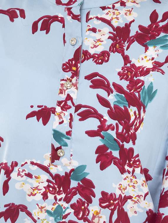 mandarin neck printed top  - 17246563 -  Standard Image - 4