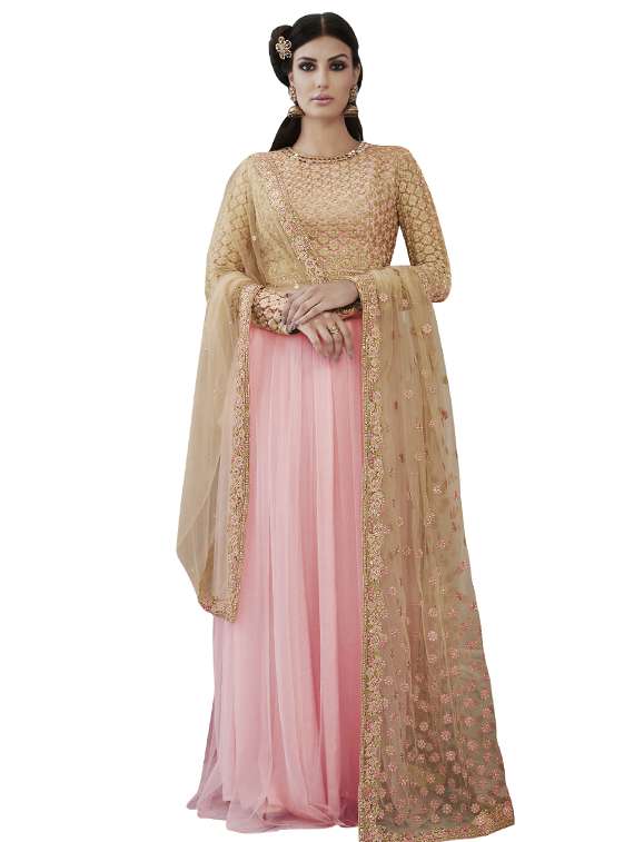 embroidered anarkali suits semi-stitched suit