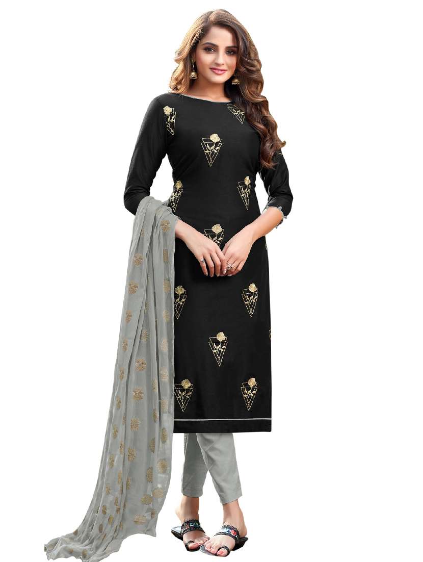 embroidered straight pant unstitched suit